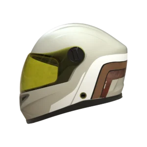 VINTAGE FULL FACE SCOOTER GRAFICADO MARRÓN/BEIGE - mate